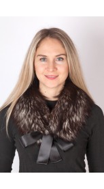 Silver fox fur collar-neck warmer (dark silver fox)